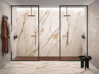 Гранит керамический 0009118 SENSI SIGNORIA Calacatta Vena Oro LUX RET. 60х120x0,9 см   