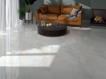 Гранит керамический полированный MARBLES CR.SARDONYX White 75x150x1,05 см