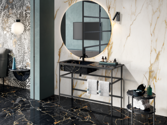Гранит керамический 0009118 SENSI SIGNORIA Calacatta Vena Oro LUX RET. 60х120x0,9 см   