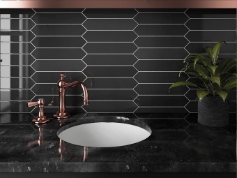 Плитка керамическая настенная 25836 ARROW Black 5х25 см