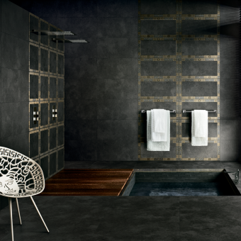 Декор керамический 261343 GREEK CASSETTONE Antracite/Oro 40x80 см