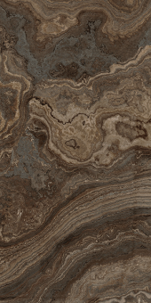 Гранит керамический RHAPSODY 117425 BROWN WAVE POLISHED RETT 60x120x0,7 см