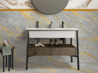Гранит керамический 0009118 SENSI SIGNORIA Calacatta Vena Oro LUX RET. 60х120x0,9 см   