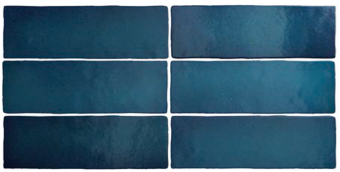 Плитка керамическая настенная 24964 MAGMA Sea Blue 6,5х20 см ( коробка 38 шт.)